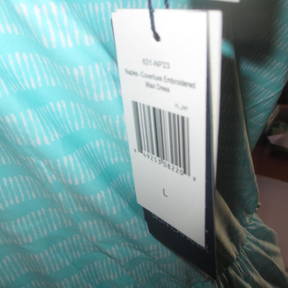 CABANA LIFE Naples Embroidered Tiered Maxi Dress/Cover-up LARGE (10-12) nwt $146 - Picture 8 of 8